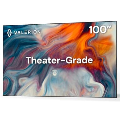 Valerion 100-inch Fixed Frame Projector Screen, 1.3 dB Gain, 80% PQE, 4K/8K Ultra HD, 3D Wall Mount Projector Screen, Works with Long Throw, Short Throw & Ultra Short Throw Projectors