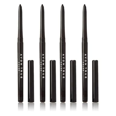 AVON Glimmersticks Eyeliner Blackest Black 4 Pack – Waterproof, Smudge-Proof Longwear Eye Liner Pencil, Creamy Retractable Gel Formula, Precise Glide, 4 Pack
