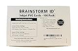 Inkjet PVC Cards (100 Pack) - Inkjet Printable PVC ID Cards with Brainstorm ID's Enhanced Ink Receptive Coating - Waterproof and Double Sided Printing - Works with Epson and Canon Inkjet Printers