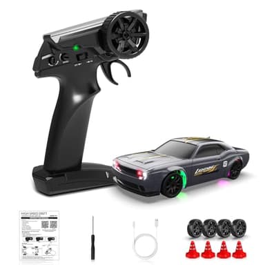 Sakeye 1/43 RC Drift Car, Mini Drifting RC Car with Gyro 2.4GHz Full Proportional Drift Cars 4WD RTR Remote Control Cars with Colorful Lights High Speed Fast Racing Vehicle Gift for Kids Boys Adults