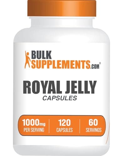 BulkSupplements.com Royal Jelly Capsules - Royal Jelly Supplement, Nutritional Supplement - Gluten Free, 2 Capsules per Serving, 120 Count (Pack of 1)