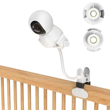Universal Baby Monitor Mount 2026 Upgraded - Adjustable Gooseneck Flex Stand for Crib - Secure Clip Clamp Holder Compatible with HelloBaby HB6550/HB65/HB66, Nanit Pro, VTech & Most Baby Monitors