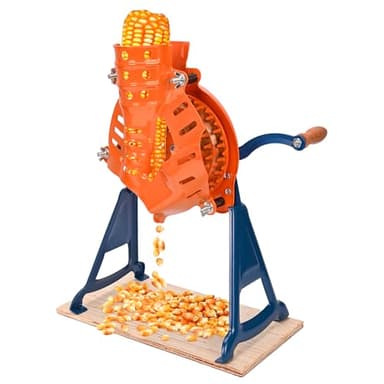 WYJREES Corn Sheller Hand Crank, Steel Corn Cob Thresher with Stand, Manual Quick Corn Cob Stripper Tool for Home Use, Heavy Duty Corn Cob Stripper for Farms and Families