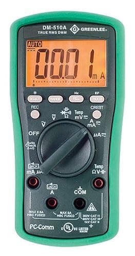 Greenlee DM-510A True RMS Professional Plant Digital Multimeter, Green
