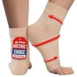 KEMFORD Ankle Compression Sleeve - Plantar Fasciitis Braces - Open Toe Compression Socks for Swelling, Sprain, Neuropathy, Foot Arch Support for Men and Women - 20-30mmhg, M, Beige
