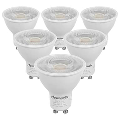 DEWENWILS 6-Pack GU10 LED Bulb Dimmable, 3000K Warm White GU10 Bulb Replacement for Track Lighting, 500LM, 7W(50W Equivalent) LED Light Bulb for Kitchen, Range Hood, Living Room, Bedroom