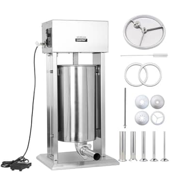 Hakka 15L/30lb Electric Sausage Stuffer, Commercial Stainless Steel Vertical Sausage Filling Machine