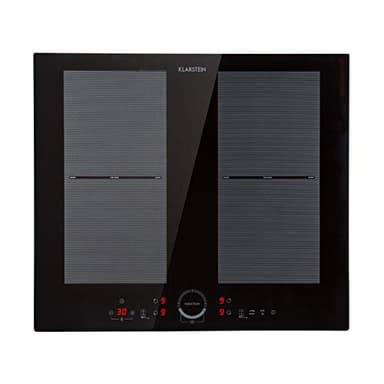 Klarstein Delicatessa 60 Induction Hob - 4 Zones, Flex Zone Technology, Self-Sufficient, Built-in Hob, 60 cm, 7000 Watt, Booster, Pan Detection, Timer, Touch Control, Glass Ceramic, Black