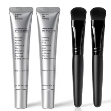 Instant Eye Tightener, Perfection Firming Lift Cream Temporary Eye Tightener for Under Eye Bags, Puffiness, Fine Lines & Wrinkles, Firms and Smooths for All Skin Types, 0.67 oz (Silver, 2 Pack)