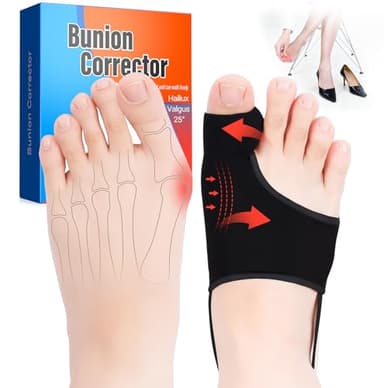 QCCL 2PCS Bunion Corrector for Women & Men Big Toe Straightener with Splint & Anti Slip Gel Cushion Pads for Bunion Correction Hallux Valgus Pain Relief, Comfortable & Breathable for Day/Night Support, Washable