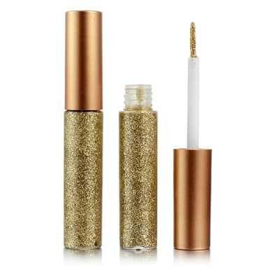 DekRion Glitter-Eyeliner,Gold Giltter-Eyeliner, Long-lasting Waterproof Eye-Glitter Makeup, Silver, Gold, Pink Green High-pigmented Colorful Eye Liner Liquid
