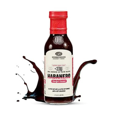 Brooksmade Gourmet Foods Soulful Sauces, Habanero Hot BBQ Sauce Gluten Free, No High Fructose Corn Syrup, 12 oz Ribs Chicken Wings Beef Burgers. Use as Marinade, Grilling & Dipping