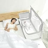 SISTINE Co Sleeper for Baby in Bed,3 in 1 Crib Side Bed Guard,Cosleeping Baby,Crib Sleeping Together,Infant/Baby Boy/Girl,Gray