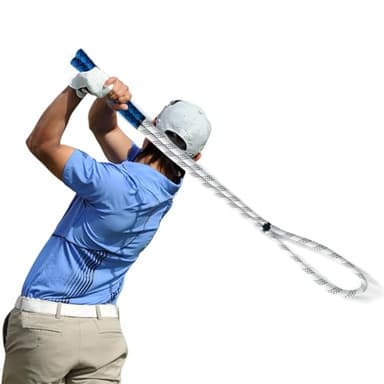 THE GOLFER STORE Golf Rope Swing Trainer Golf Swing Training Aid - Portable Golf Rope for Improving Swing Speed, Tempo and Power for All Levels of Warm-Up Practice Equipment