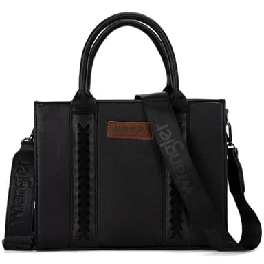Wrangler Tote bag for women satchel bag black purse for womens purses and handbags cute trendy Women's Purses bolsa wrangler para mujer with Zipper and Pocket top handle with strap WG70-8120DBK