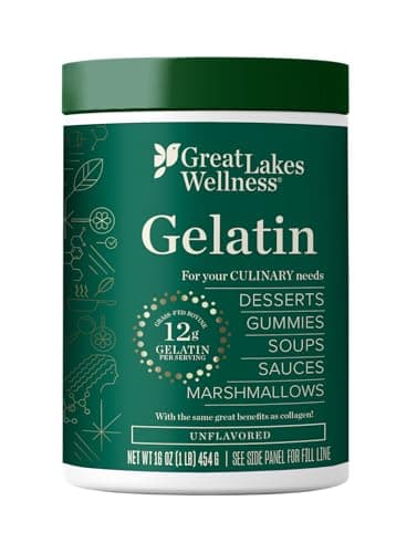 Great Lakes Wellness Beef Gelatin Powder for Culinary Needs - Perfect for Gummies, Marshmallows, Desserts and more - Unflavored - Grass-Fed, Kosher, Keto, Non-GMO 16 oz