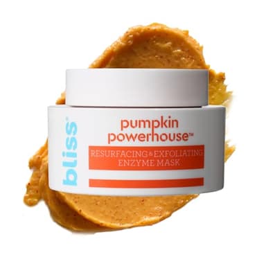 Bliss Pumpkin Powerhouse & Resurfacing Enzyme Mask - 10% AHA Pumpkin Blend with Prebiotics and Hyaluronic Acid for Smooth, Glowing Skin - Vegan, Clean, Cruelty-Free (1.7 Oz)