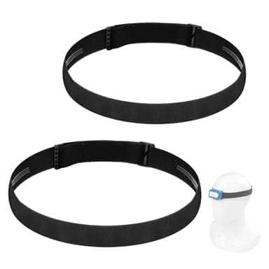 Elastic Headlamp Strap Replacement Headband, fit for Most Headlamps Black Diamond Petzl Princeton Tec Energizer Pelican Fenix Streamlight Headlamps 1”Width Comfortable Band - 2PACK