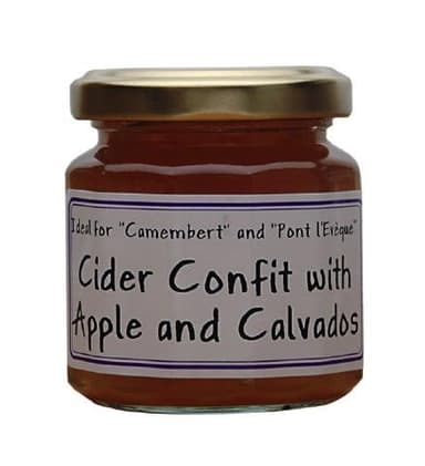 Apple Cider and Calvados French Imported confit for cheeses 4.4 oz jar by l'Epicurien France, Three