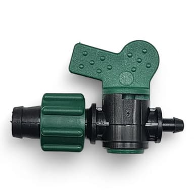 USA Made Premium Drip Tape 5/8" Tubing x 1/4" Barb Adapter Irrigation Connector Fitting With Shut Off Valve (5)