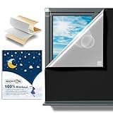 NIGHTON Portable Blackout Curtains 40"×57" Strong Hook and Loop Tape Strips with Adhesive,Blackout Shades That can be Cut,100% Blackout Material Window Blinds for Baby Nursery or Travel Use-Black