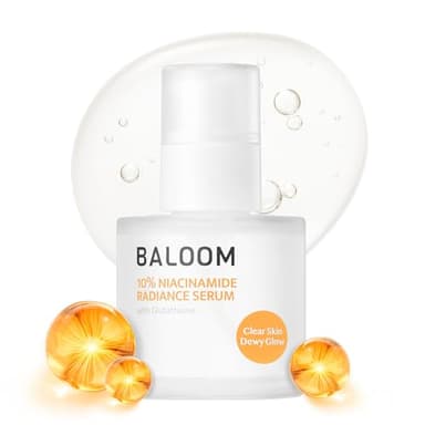 BALOOM 10% Niacinamide Serum with Glutathione, Dark Spot Remover For Face, Korean Skin Care for Uneven Tone, Discoloration & Pore Minimizing – Brightening Serum for Hydration & Glass Skin – 1.69 fl oz