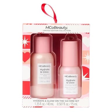 MCoBeauty Hydrate & Glow-On-The-Go Mini Gift Set - Pore Reducing Toner & Ultra-Dew Glass Skin Serum Duo with Niacinamide & Hyaluronic Acid – Travel Skincare Set for Radiant, Plump, Hydrated Skin
