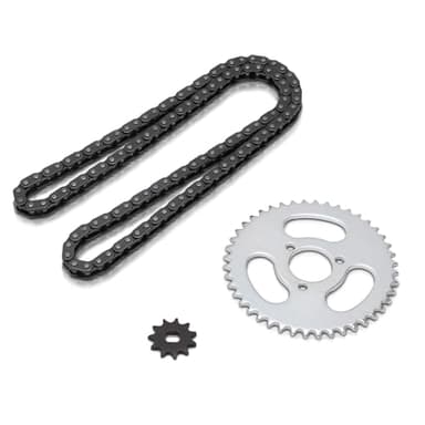 Chain Sprocket Kit, T8F Front and Rear Sprocket Chain Replacement High Power Steel T8F Gear Chain Set for Modified Karts ATVs and Mini Motorcycles