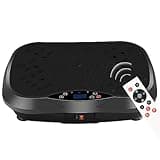 YOKELE Vibration Plate Exercise Machine - Whole Body Fitness Vibration Platform - Home Training Equipment for Recovery & Wellness & Weight Loss + Resistance Bands + Remote (Black)