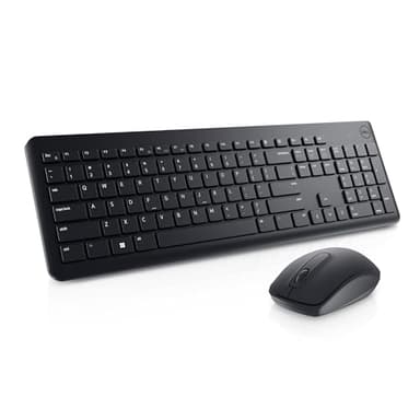 Dell Keyboard and Mouse - KM3322W - US English - USB Plunger Wireless RF 2.40 GHz Keyboard - Black - USB Wireless RF Mouse - Optical - 1000 dpi - Scroll Wheel - Black - Multimedia, Mute, Volume Up, Vo