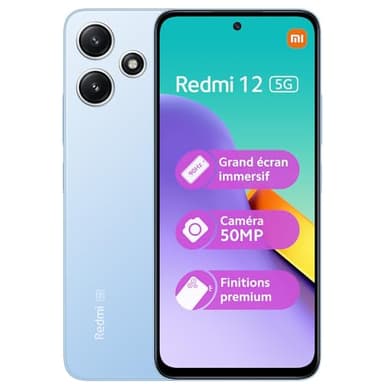 Redmi Xiaomi 12 5G + 4G Lte (for Tmobile Mint Tello Global)Global Unlocked 6.79" 50mp Triple Camera (Sky Blue, 128Gb + 4Gb)