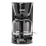 Dominion 15-Cup Deluxe Digital & Programmable Drip Coffee Maker, Auto Keep Warm Function, Anti-Drip System with Permanent Filter and Borosilicate Glass Carafe, One-Touch Operation, Black