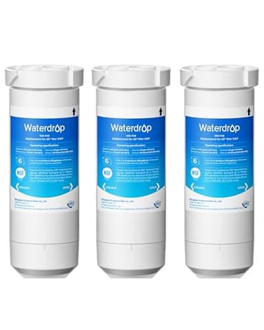 Waterdrop XWF Refrigerator Water Filter, Replacement for GE® WR17X30702, NSF 42/372 Certified, Compatible with GNE27, GFE26, GDE25, GSS25, PSE25 Series Refrigerators, 3-Pack (Not XWFE®)