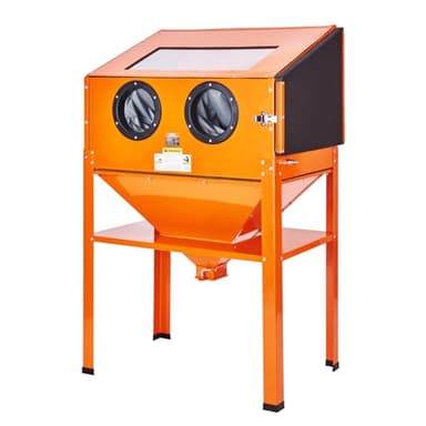 60 Gallon Sandblasting Cabinet, 40-120PSI Sand Blasting Cabinet with Stand, Heavy Duty Steel Sand Blaster with Blasting Gun & 4 Ceramic Nozzles for Paint, Stain, Rust Removal