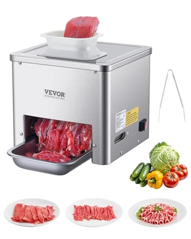 VEVOR Meat Cutter Machine, 550W Meat Slicer, 350 lb/h Commercial Meat Cutting Machine, Stainless Steel, 3.5 mm Thickness, Electric Food Cutting Slicer for Home Kitchen, Restaurant, Supermarket