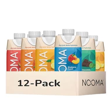 NOOMA - Hydrating Sports Drink - Organic Electrolyte Drink - 0 Added Sugars - 30 Calories & 505mg Electrolytes - Variety Pack - 12 Pack (16.9oz each)