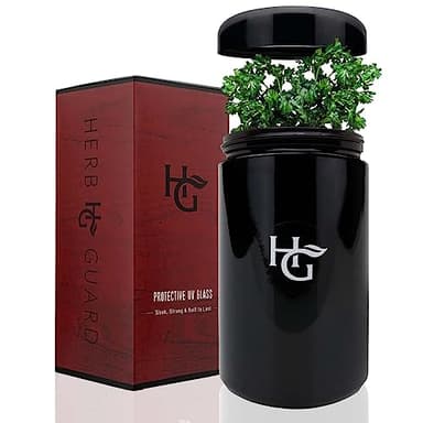 Herb Guard - 2 Oz Airtight Ultraviolet Jar (1 Liter) Keeps Herbs Fresh for Months