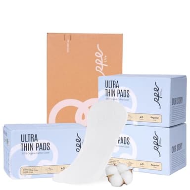 Rpe Life 100% Organic Panty Liners for Women-120ct, Ultra Thin Cotton Cover, Regular Pantiliners, Light Absorbency, Unscented Barely There Pantie Liners (Regular Liner, Size 1, 120ct)