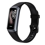 BSLIZHEN Fitness Tracker with 24/7 Blood Oxygen Heart Rate and Sleep Monitor,IP68 Waterproof,1.10''AMOLED Touch Color Screen,Step Counter Health Activity Trackers for Women Men (Black)