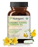 Nutrigent Organic Evening Primrose Oil Supplement, 940 mg 100% Pure with 10% GLA, High Absorption Liquid Organic Capsules, Promotes Women's Health & Skin Health, Cold Pressed, 60 Count