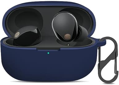 LDSXAY Compatible with Sony WF-1000XM5 Case Cover, Silicone Protective Skin Case for Sony XM5 Wireless Earbuds, Front LED Visible (Midnight Blue)