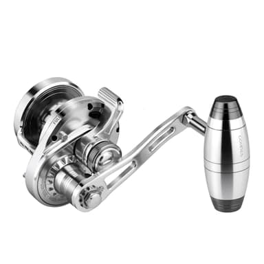 GOMEXUS Slow Pitch Jigging Reel LS20 CNC All Aircraft Grade Aluminum Body Lever Drag Left Hand Conventional Reel