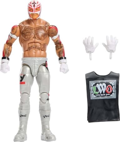 Mattel WWE Elite Action Figure & Accessories, Series #125 Set, 6-inch Collectible Rey Mysterio with 25 Articulation Points & Swappable Hands