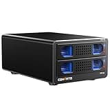 CENMATE Aluminum Dual Bay 10Gbps Hard Drive Enclosure with Cooling Fan for 2.5“/3.5" SATA HDD/SSD with USB A/C 3.2 Gen 2, Support Hot Swappable, Daisy Chain Expansion, Tool-Free, DAS(NO RAID/NAS)