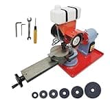 INTBUYING Water Injection Circular Saw Blade Sharpener, 110V 250W Saw Blade Grinding with Water Injection, Rotary Angle Mill Sharpener with 6 Saw Centerings for Sharpening Carbide Tipped Saw Blades