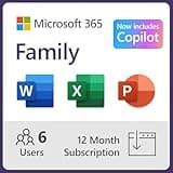Microsoft 365 Family | 12-Month Subscription, Up to 6 People | Word, Excel, PowerPoint | 1TB OneDrive Cloud Storage | PC/MAC Instant Download | Activation Required