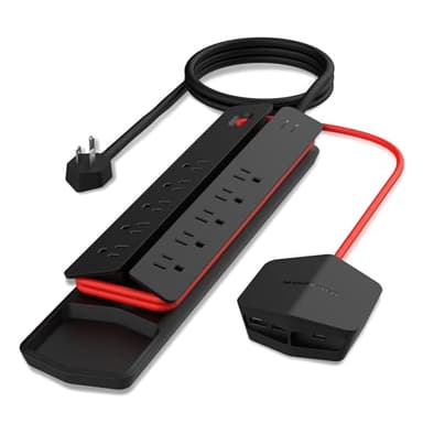 Monster Power Center Vertex XL Surge Protector With Detachable Power Strip, 10 AC Outlets, 2 USB-A Ports & 1 USB-C Port (20W)