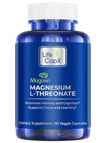 LIFE CAPX Magnesium L-Threonate Capsules, Original Patented Magtein™ Form of Magnesium (Mg), Improve Memory, Cognition and Sleep Quality (90 Capsules)