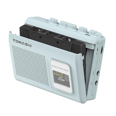 Portable Cassette Player Tape Recorder with Built-in Speaker,Microphone,Headphone Jack-, 4.57 x 3.54 x 1.38inch (Blue)