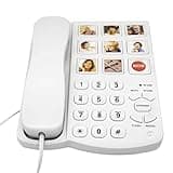 Corded Phones for Seniors Landline Telephone 9 One-Touch Memory Speed Dialing Phone Picture Telephones Desktop Wired Phone Elderly Image Phone for Office, Front Desk, Home, Hotel